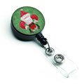 Carolines Treasures Christmas Santa Fleur De Lis Retractable Badge Reel 8746BR